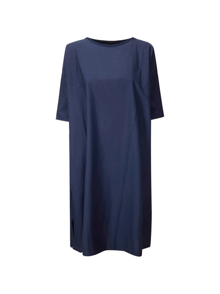  Labo Art Flared Crew-neck Midi Dress - Blue 