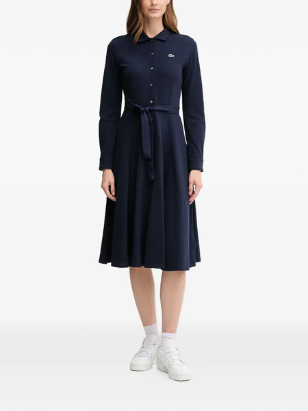  Lacoste Button Belted Midi Dress - Blue 