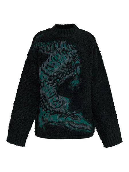  Lacoste Crocodile-motif Sweater - Black 
