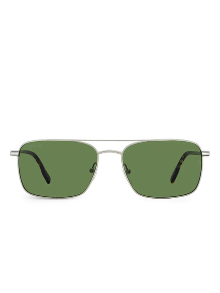  Lacoste Double Bridge Rectangular Sunglasses - Silver 