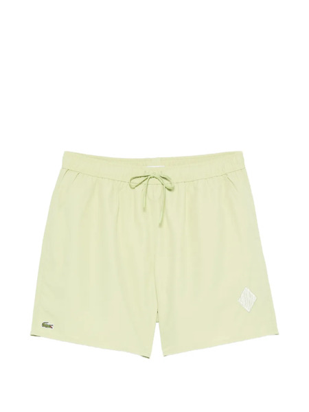  Lacoste Drawstring Geometric Swim Shorts - Green 