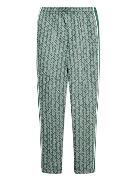 Lacoste Geometric-pattern Side-stripe Trousers - Green 