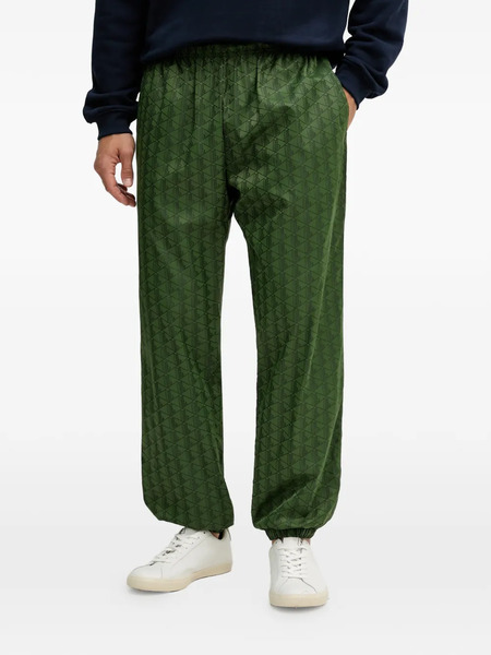  Lacoste Geometric-pattern Track Pants - Green 
