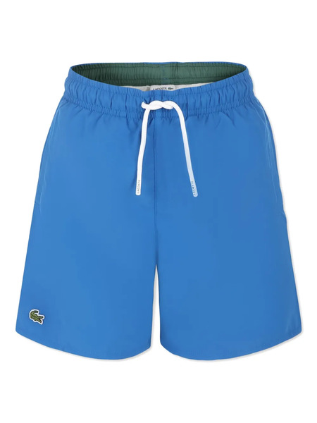  Lacoste Kids Logo-appliqué Swim Shorts - Blue 