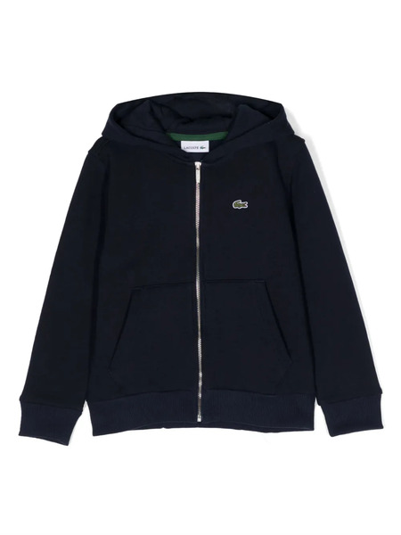  Lacoste Kids Logo-embroidered Zip-up Hoodie - Blue 