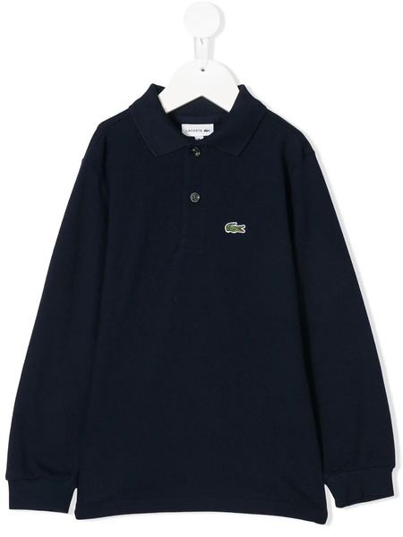  Lacoste Kids Logo Patch Polo Shirt - Blue 