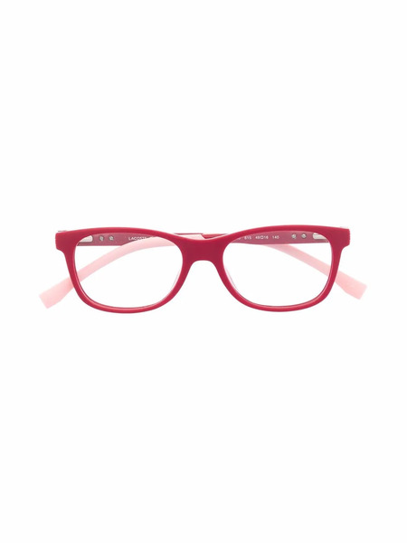  Lacoste Kids Rectangle-frame Embossed Glasses - Red 