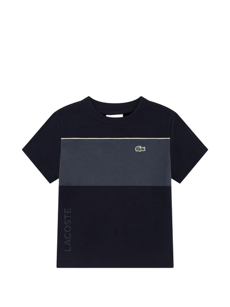  Lacoste Kids Stripe Logo T-shirt - Black 