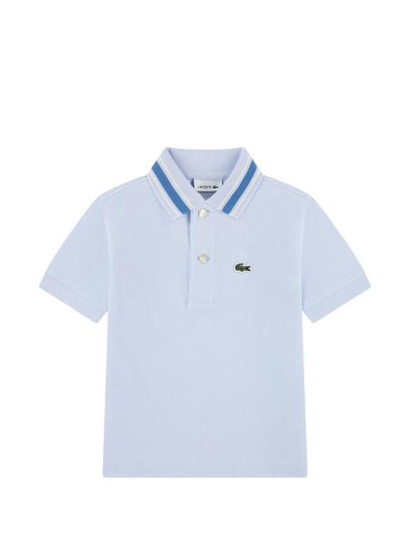  Lacoste Kids Striped Collar Polo - Blue 