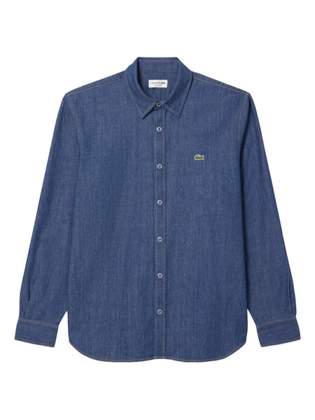  Lacoste Logo-appliqué Denim Shirt - Blue 