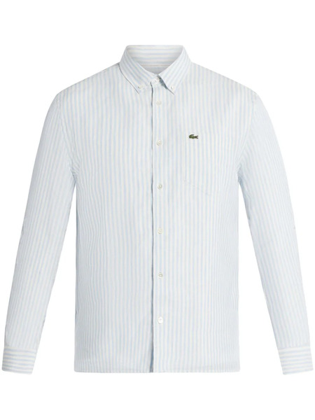  Lacoste Logo-appliqué Striped Shirt - Blue 
