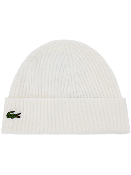  Lacoste Logo Beanie - White 