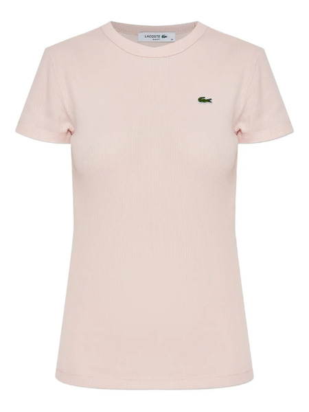  Lacoste Logo-patch Crew-neck T-shirt - Pink 