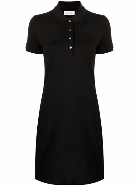  Lacoste Logo-patch Detail Polo Dress - Black 