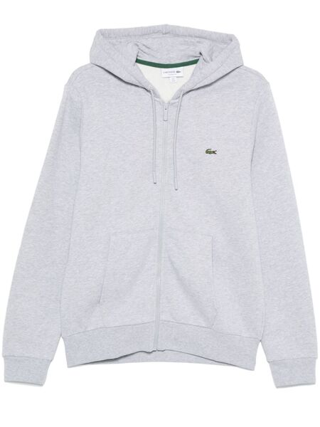  Lacoste Logo-patch Hoodie - Grey 