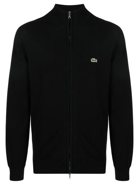  Lacoste Logo-patch Zip-up Cardigan - Black 