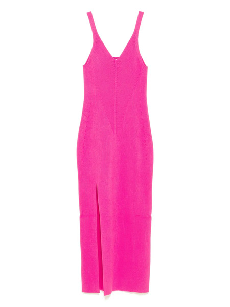  Lacoste Long Seamless Ribbed Dress - Pink 