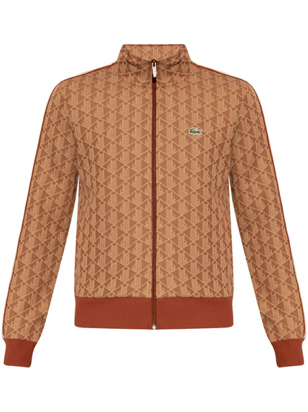  Lacoste Monogram-pattern Cardigan - Brown 
