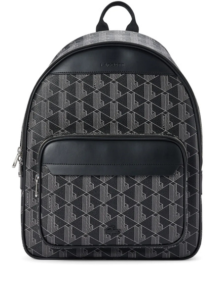  Lacoste Monogram-print Backpack - Black 