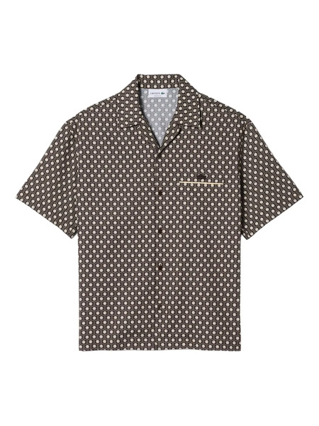  Lacoste Pattern Short-sleeve Shirt - Brown 