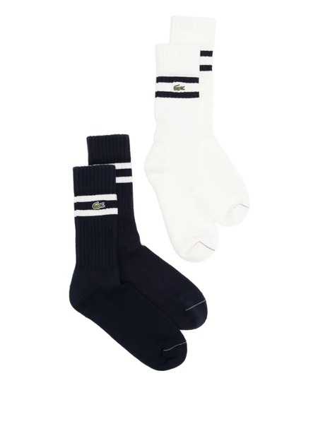  Lacoste Ribbed Cotton Socks - Blue 