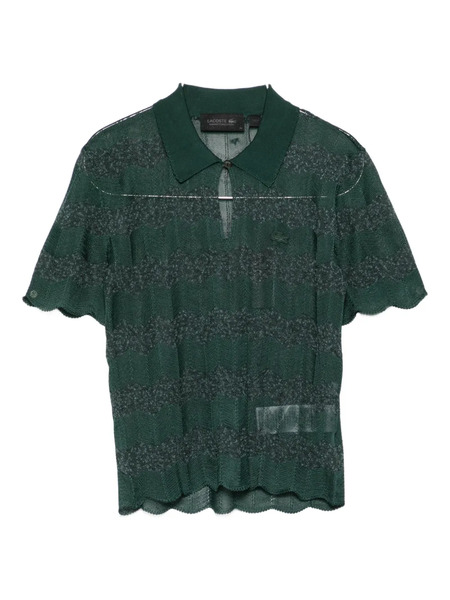  Lacoste Scalloped-edge Polo Top - Green 
