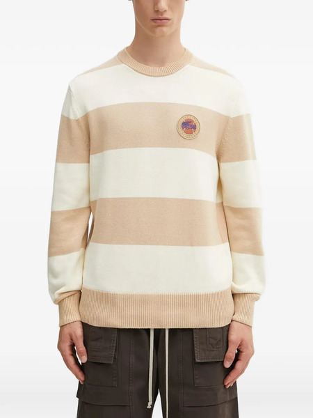  Lacoste Striped Badge Sweater - Neutrals 