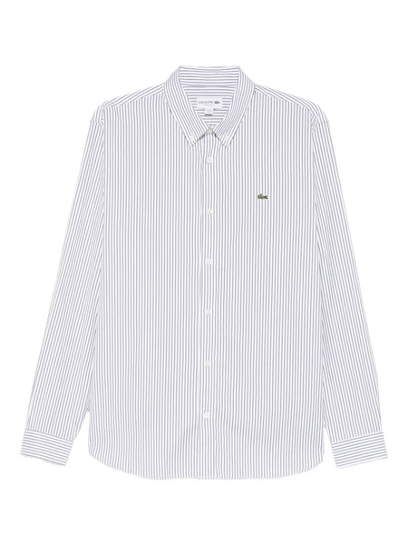  Lacoste Striped Logo-patch Shirt - White 