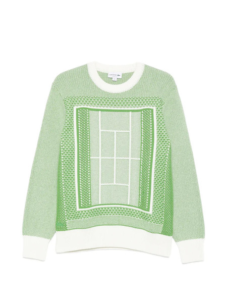 Lacoste Tennis Court Jacquard-graphic Sweater - Green 