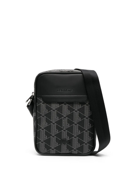  Lacoste The Blend Monogram-print Messenger Bag - Black 