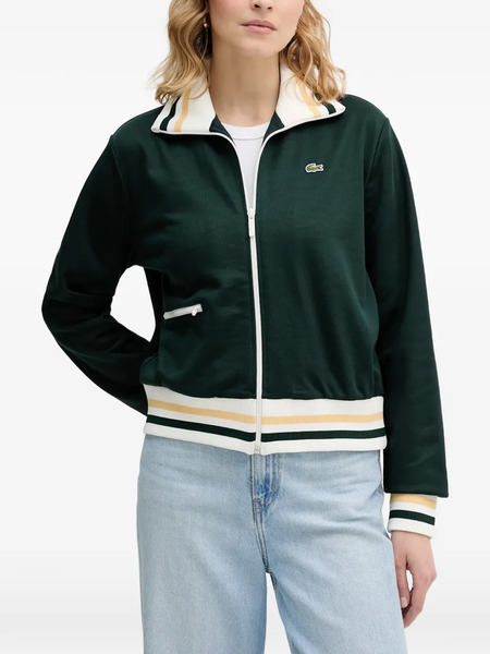  Lacoste Zip Striped Sweater - Green 