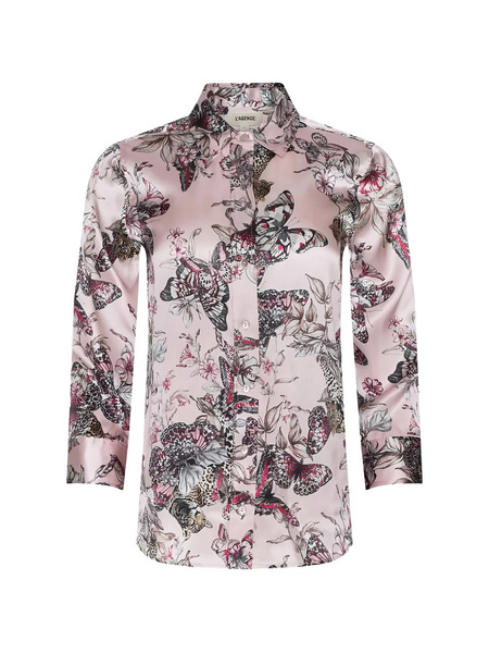  L'agence Dani Butterfly-print Blouse - Pink 