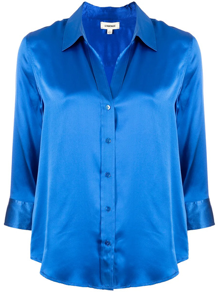  L'agence Dani Three-quarter Length Sleeve Blouse - Blue 