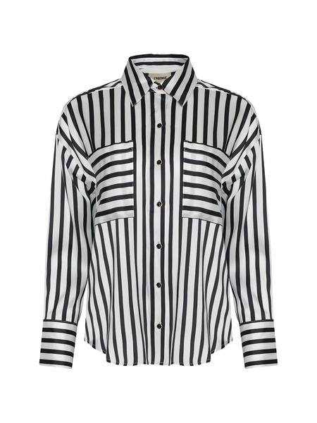  L'agence Eliora Striped Shirt - Black 