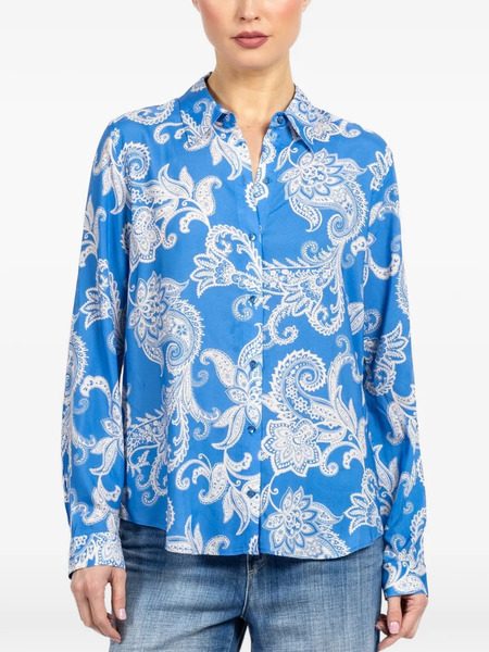  L'agence Holly Floral Long-sleeve Blouse - Blue 