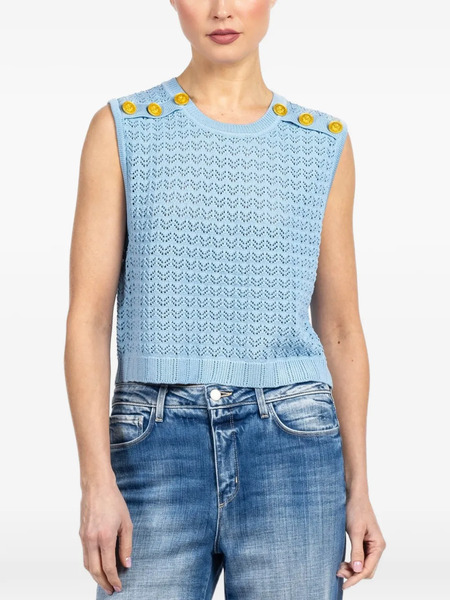  L'agence Max Button Knit Top - Blue 