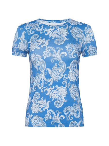  L'agence Paisley-pattern Crew-neck T-shirt - Blue 