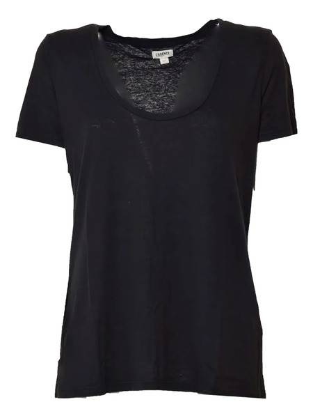  L'agence Scoop-neck T-shirt - Black 