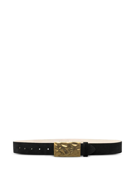  L'agence Textured Hammered Belt - Black 