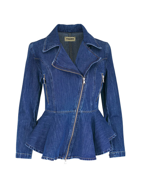  L'agence Zip Cotton Jacket - Blue 