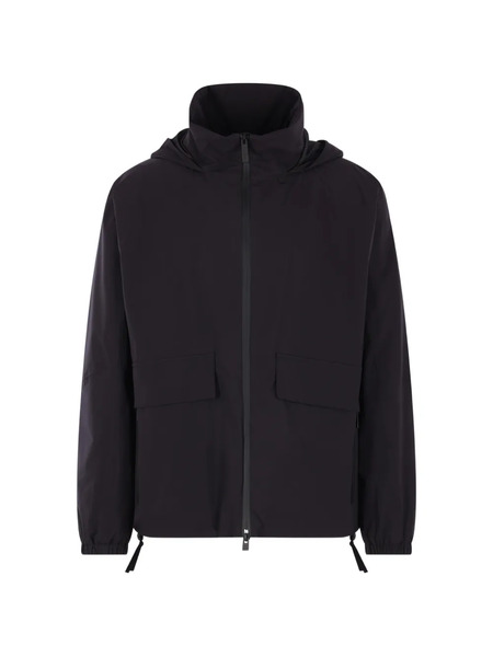  Laminar Hooded Front-pocket Jacket - Black 