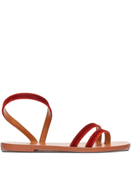  Lanapo Velvet Double-strap Sandals - Red 