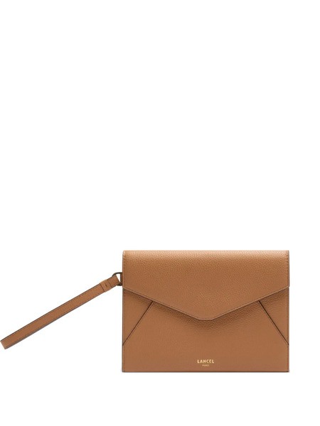  Lancel Flap Wristlet Clutch Bag - Brown 