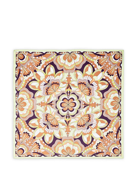  Lancel Floral Neckerchief - Brown 