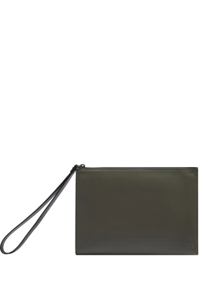  Lancel Leon Wristlet Zip Clutch Bag - Green 