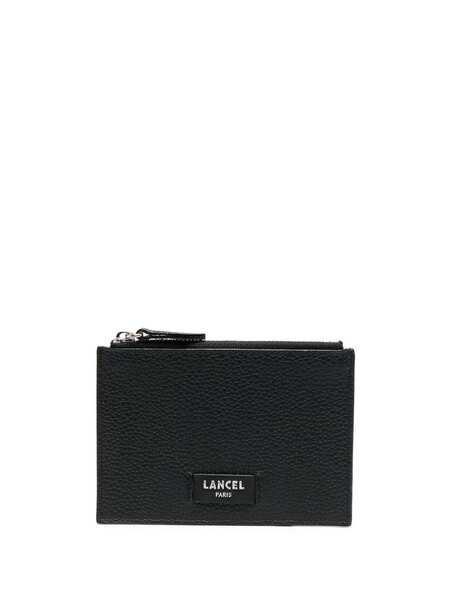  Lancel Logo Leather Card Holder - Black 