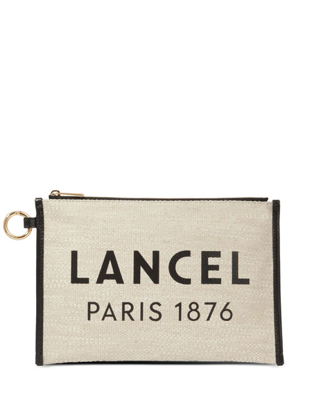  Lancel Logo Zip Wallet - Neutrals 