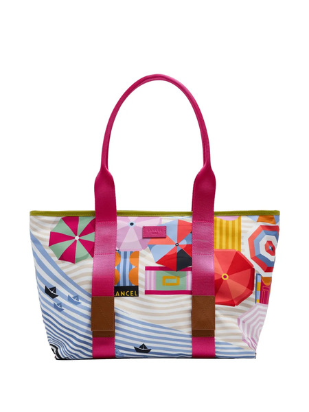  Lancel Medium Mistral Rollable Print Tote Bag - Blue 