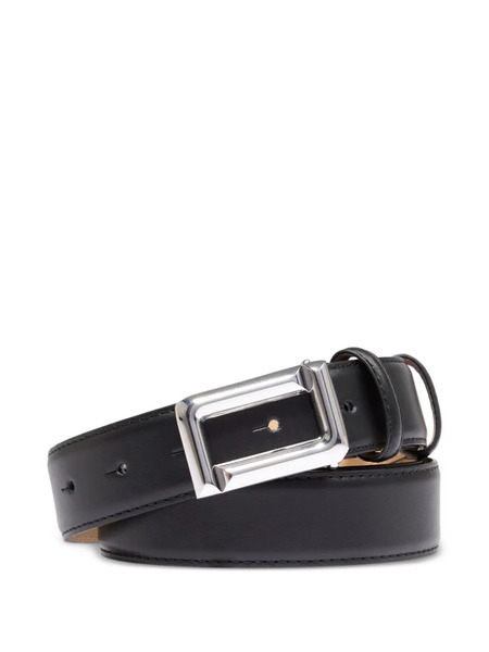  Lancel Rectangular-buckle Leather Belt - Black 