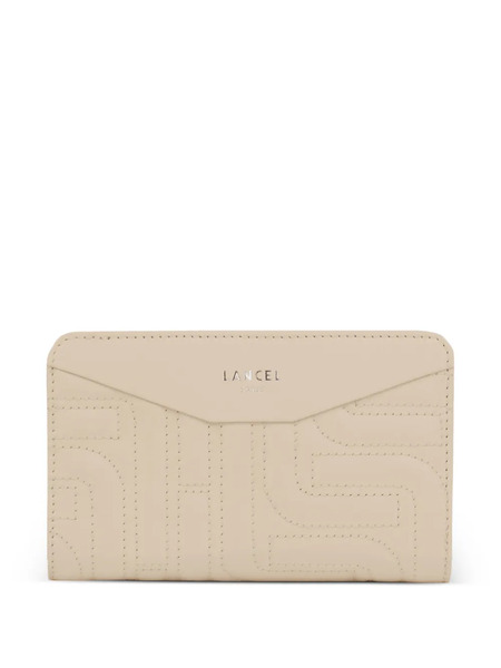  Lancel Zipped Quilted Compact Wallet - Neutrals 
